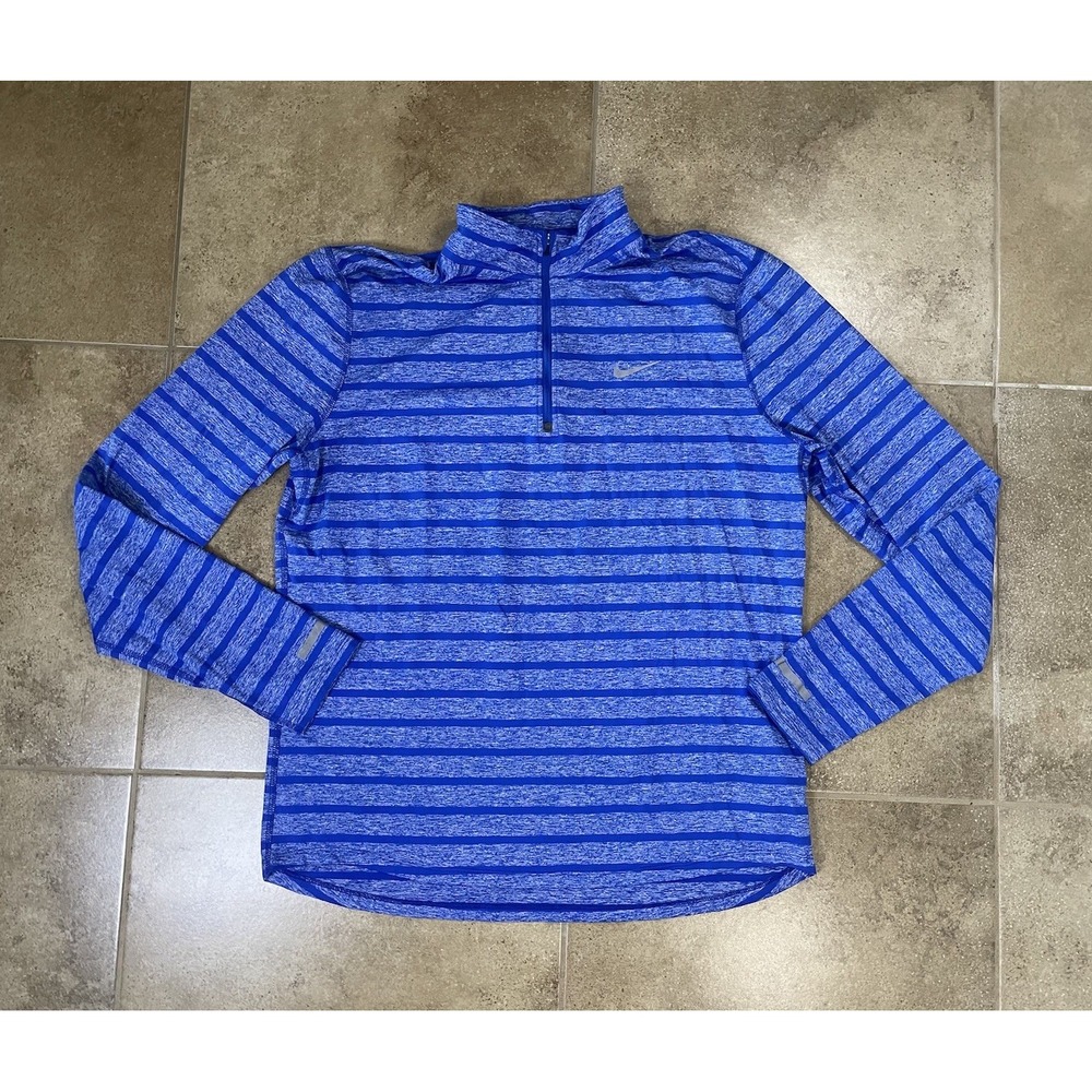Nike Dri-FIT Shirt Mens Sz XL Striped Running 1/4 Zip Long Sleeve 642911-480